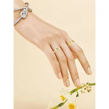 CHUQIU 3PCS Love Friendship Ring Set - Elegant Jewelry
