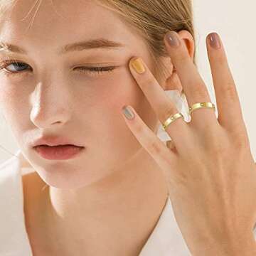 CHUQIU 3PCS Love Friendship Ring Set - Elegant Jewelry