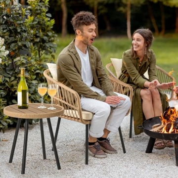 Stylish YITAHOME 3 Piece Outdoor Wicker Bistro Set