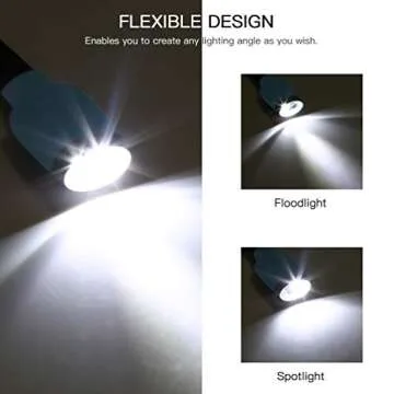 LEDGLE Updated Neck Light for Knitting Portable Book Light for Reading in Bed with 4 Brightness Levels, Flexible Comfortable Soft Silicone Arms, Perfect for Craft, Knitting, Repairing (Blue)