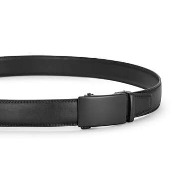 KUULIMEE Men's Belt, Ratchet Dress Casual Belt with Adjustable Automatic Buckle Trim to Fit