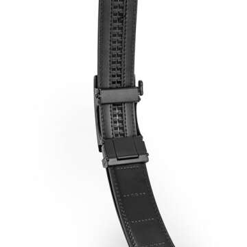KUULIMEE Men's Belt, Ratchet Dress Casual Belt with Adjustable Automatic Buckle Trim to Fit