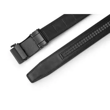 KUULIMEE Men's Belt, Ratchet Dress Casual Belt with Adjustable Automatic Buckle Trim to Fit