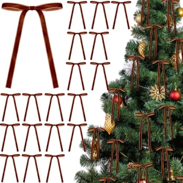 Glitinsel 24 Pcs Velvet Bows for Gifts and Elegant Decorations
