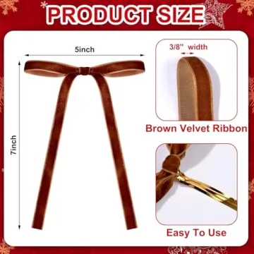 Elegant 24 Pcs Velvet Bows for Christmas Weddings Gifts