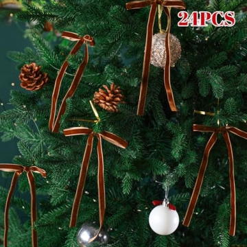 Elegant 24 Pcs Velvet Bows for Christmas Weddings Gifts