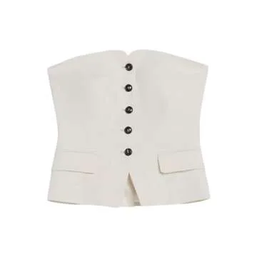 Cicy Bell Notched Neck Tube Tops Blazer for Modern Women