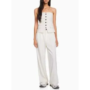 Cicy Bell Notched Neck Tube Tops Blazer for Modern Women