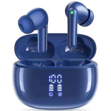 HUIFU Wireless Earbuds Bluetooth Headphones, Ear Buds with Deep Bass, 40H Long Playtime, Power Displ...