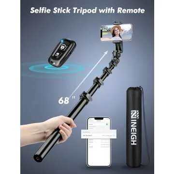 Phone Tripod Stand, Selfie Stick Tripod, 86.6" Tall Cell Phone Tripod with Adjustable Gooseneck Remote Phone Holder, Tripod for Phone Camera Compatible with iPhone 15 14 13 12 11 Pro