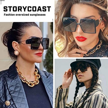 STORYCOAST Oversized Square Sunglasses for Women