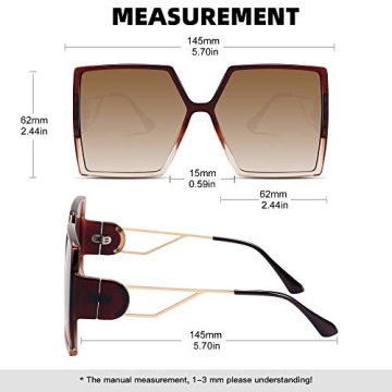 STORYCOAST Oversized Square Sunglasses for Women