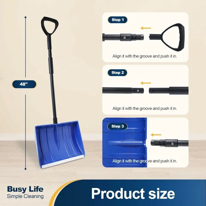 Yocada Heavy Duty Snow Shovel - 48 Inch Durable Design