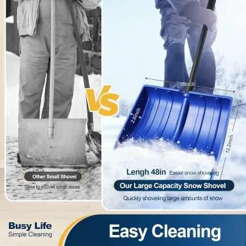 Yocada Heavy Duty Snow Shovel - 48 Inch Durable Design