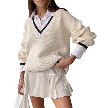 Women Argyle Plaid Sweater Pullover - Stylish & Cozy