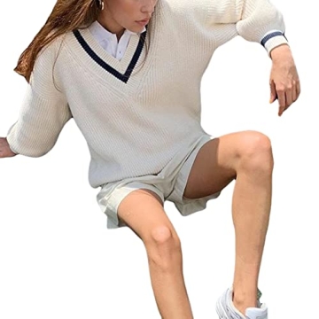 Women Argyle Plaid Sweater Pullover - Stylish & Cozy