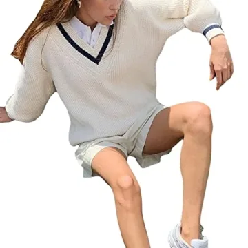 Women Argyle Plaid Sweater Pullover - Stylish & Cozy