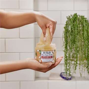 Dr Teal's Shea Sugar Body Scrub, Shea Butter with Almond Oil & Essential Oils, 19 oz (Pack of 3)