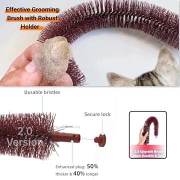 Happi N Pets Cat Self Groomer with Scratching Pad