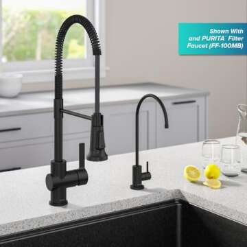 Kraus KPF-1691MB Britt 2nd Gen Commercial Style Pull-Down Single Handle Kitchen Faucet, Matte Black