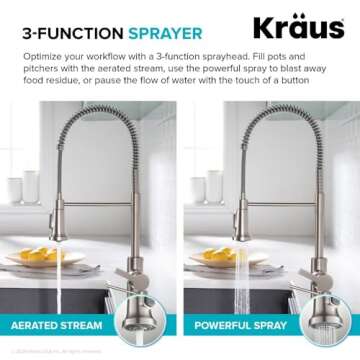 Kraus KPF-1691MB Britt 2nd Gen Commercial Style Pull-Down Single Handle Kitchen Faucet, Matte Black