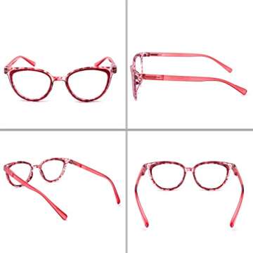 IVNUOYI 6 Pack Reading Glasses Blue Light Blocking Fashion Ladies Readers with Spring Hinges,Anti Gl...