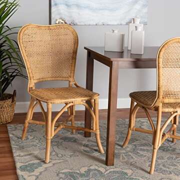 Bali & Pari Irene Modern Bohemian Rattan Dining Chair