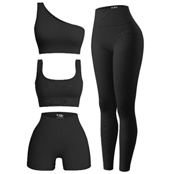 OQQ Women's 4 Piece Ribbed Workout Outfit Set Online