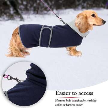 Geyecete Dachshund Sweaters for Dogs Dog Jacket,Dachshund Coat Perfect Dog Winter Coat with Padded Fleece Lining and high Collar,Dog Snowsuit with Adjustable Bands Sizes-Navy-S