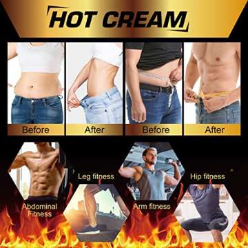 REBODUM Hot Sweat Cream, Fat Burning Cream for Belly Natural Weight Loss Cream Weight Loss Workout E...