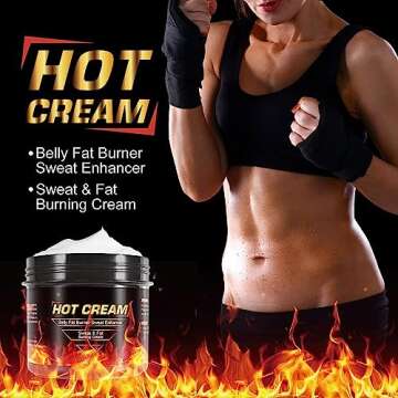 REBODUM Hot Sweat Cream, Fat Burning Cream for Belly Natural Weight Loss Cream Weight Loss Workout Enhancer for Women and Men Cellulite Treatment for Thighs Legs Abdomen Arms and Buttocks