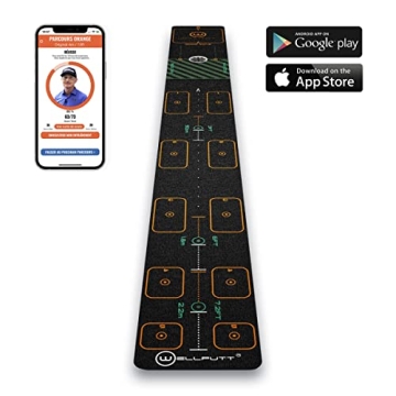 WELLPUTT 10ft Golf Putting Mat for Accurate Distance Control
