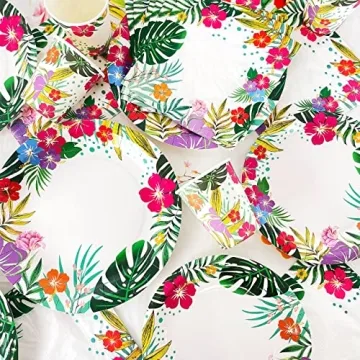 121 PCS Luau Party Decorations for Easy Clean Up