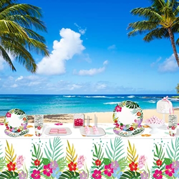121 PCS Luau Party Decorations for Easy Clean Up