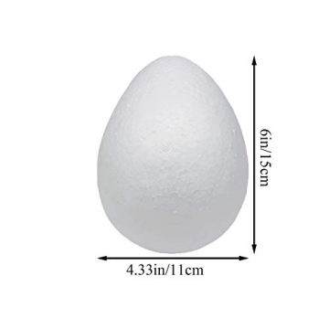 Crafjie 3-Pack 6 Inch White Foam Craft Eggs for DIY Projects