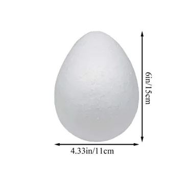 Crafjie 3-Pack 6 Inch White Foam Craft Eggs for DIY Projects