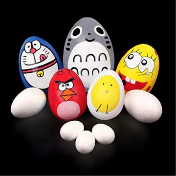 Crafjie 3-Pack 6 Inch White Foam Craft Eggs for DIY Projects