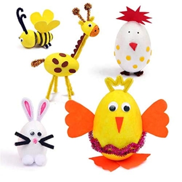 Crafjie 3-Pack 6 Inch White Foam Craft Eggs for DIY Projects