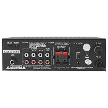 Pyle PTA4 Home Audio Power Amplifier - 2X120W Mini Dual Channel Mixer Sound Receiver