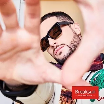 Breaksun Thick Rectangle Sunglasses: 90s Retro Style for All