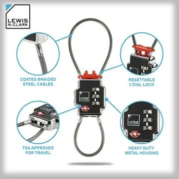 Triple Security Lock for Travel - TSA Friendly, Durable