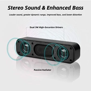 USB Laptop Speakers with Enhanced Bass & Stereo Sound