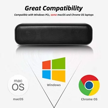 USB Laptop Speakers with Enhanced Bass & Stereo Sound