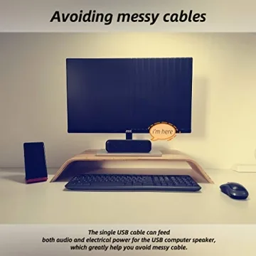 USB Laptop Speakers with Enhanced Bass & Stereo Sound