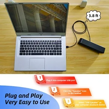 USB Laptop Speakers with Enhanced Bass & Stereo Sound