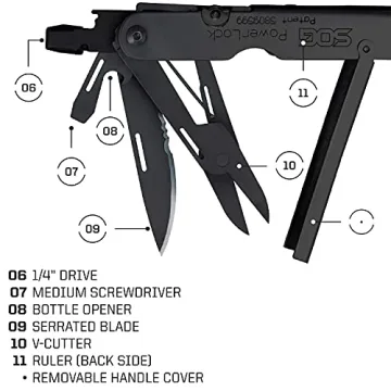 SOG S60-N PowerLock Multi-Tool with 18 Tools and Warranty