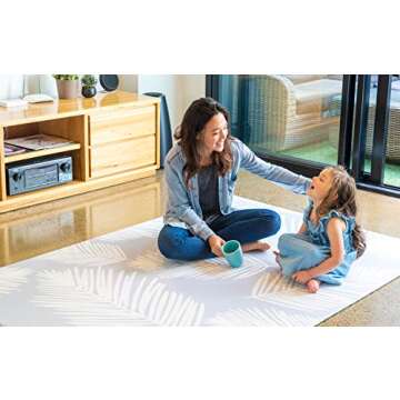 Cushmat Stylish Reversible Foam Play Mat (Large, Alpha - Palm Gray) - Soft, Waterproof, Durable Play mat for Infants, Babies, Toddler, Kids & Grownup - 6.5ft x 4.5ft