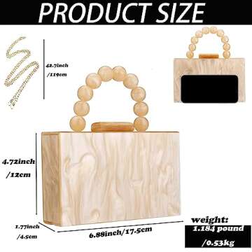 Buric Women Acrylic Clutch Purse Leopard Print Evening Bag Chain Formal Handbag Party Bridal Wedding Clutch Purse for Women (Apricot)