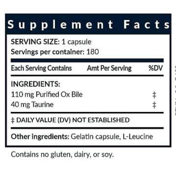 Bile Salts Booster | Gentle Digestive Aid | 180 Capsules