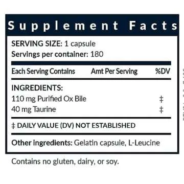 Bile Salts Booster | Gentle Digestive Aid | 180 Capsules